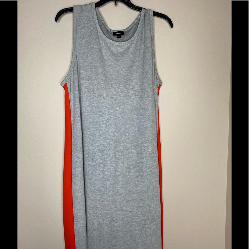 Mossimo Supply Co. Jersey Gray/Orange sleeveless dress